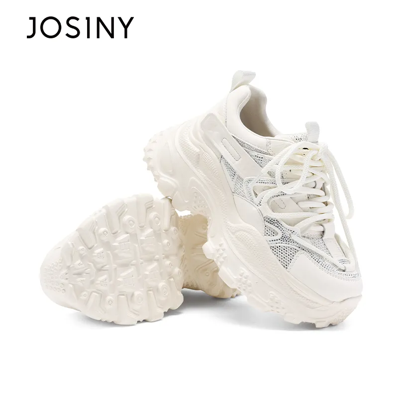 JOSINY Abrasion Resistant Slip Resistant Low Top Chunky Sneakers Women's-2