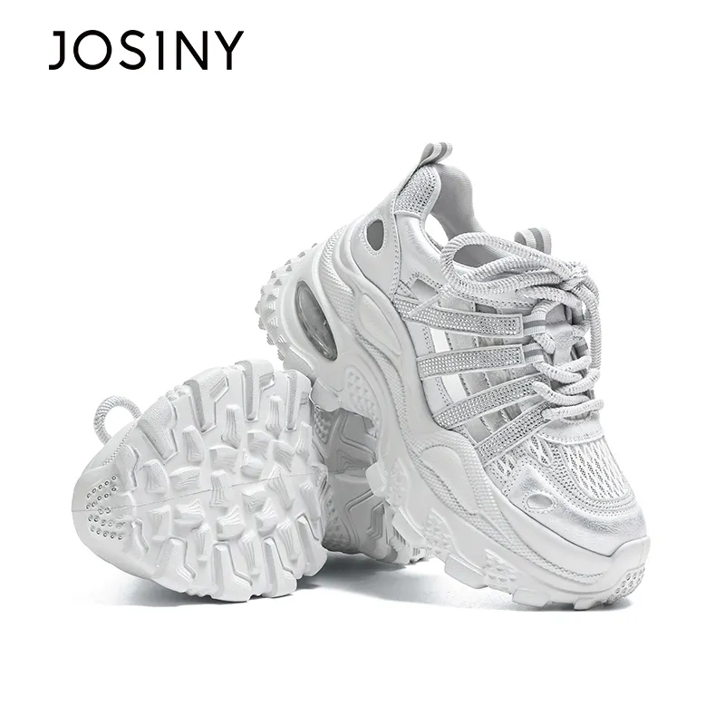 JOSINY Abrasion Resistant Slip Resistant Low Top Chunky Sneakers Women's-14