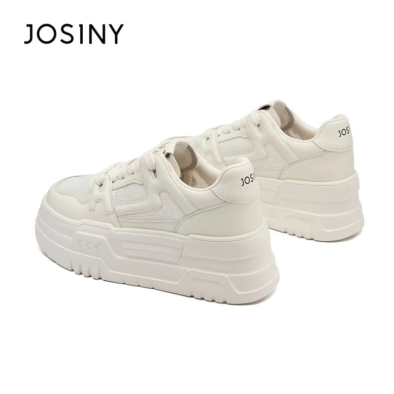 JOSINY Slip Resistant Cushioning Abrasion Resistant Low Top Skateboard Shoes Women's Ecru-2