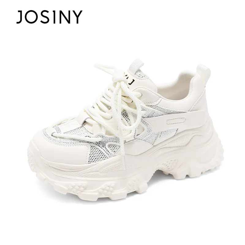 JOSINY Abrasion Resistant Slip Resistant Low Top Chunky Sneakers Women's-1