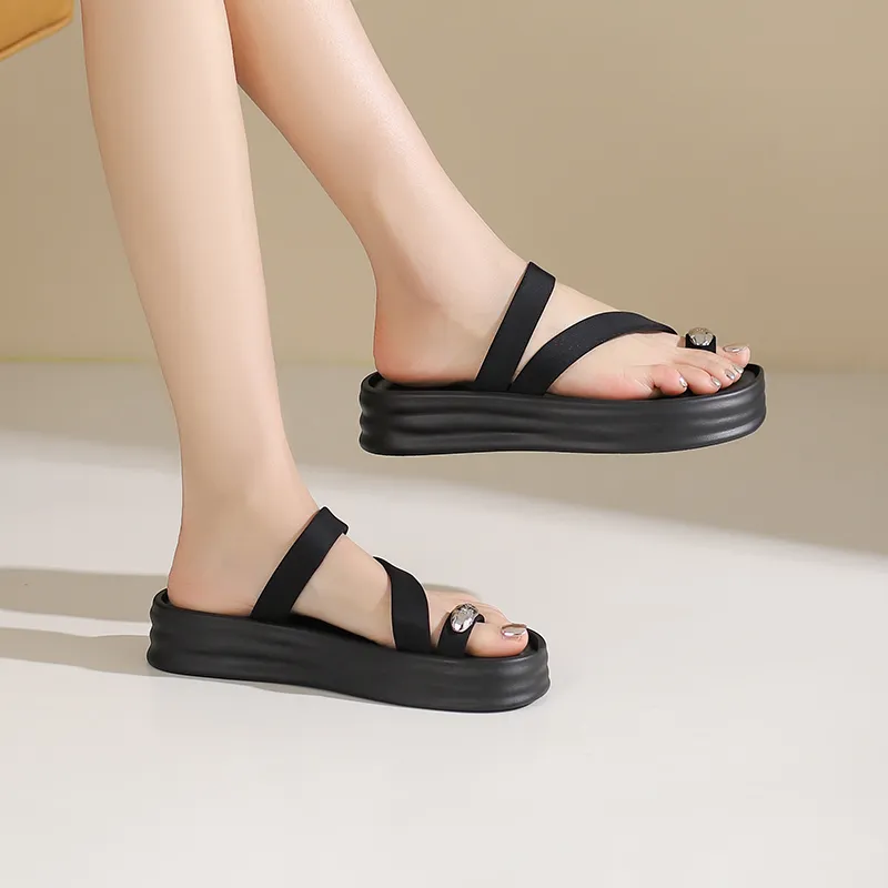 JOSINY Beach Sandals Women's Black, Brown-3