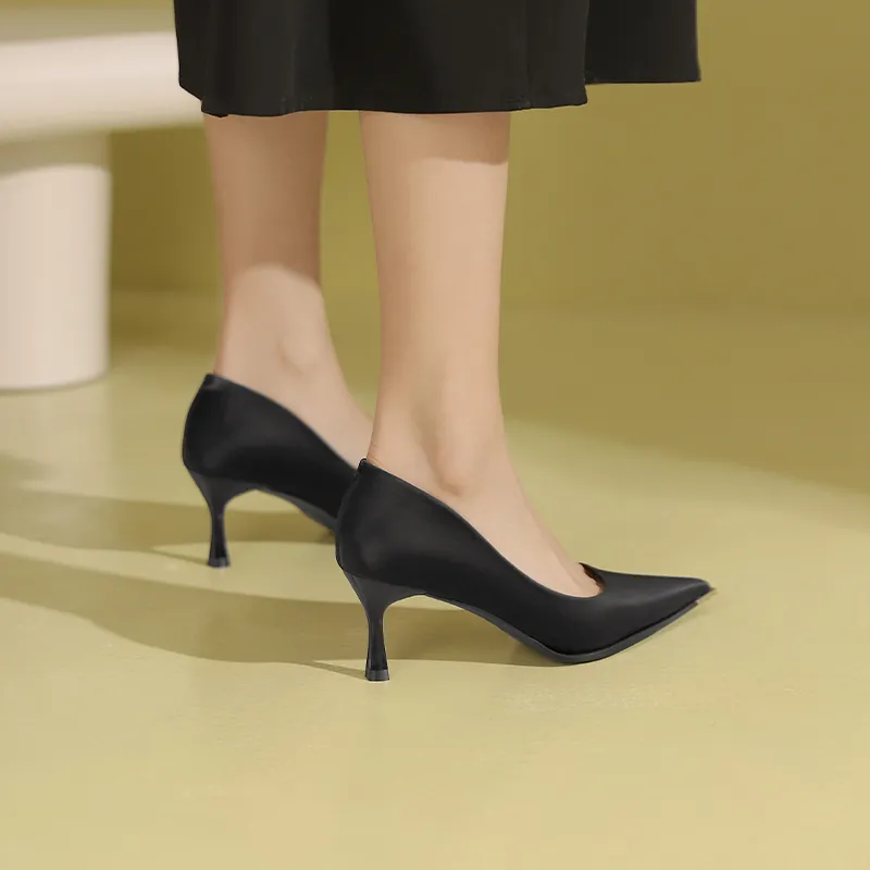 JOSINY Commute Pointed Toe Dress Shoes Unlined Work Shoes Slim Heel High Heels 6.5cm Women's-5