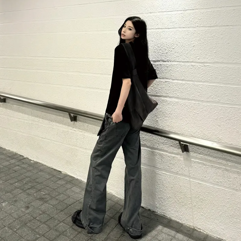 PAINT STAIN Jeans Unisex Gray-4