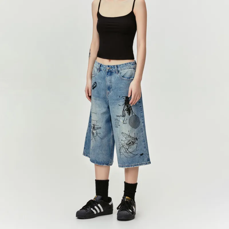 MADE EXTREME Denim Shorts Unisex Blue-3