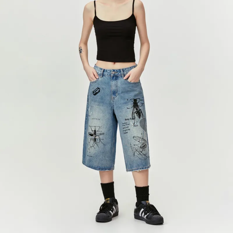 MADE EXTREME Denim Shorts Unisex Blue-4