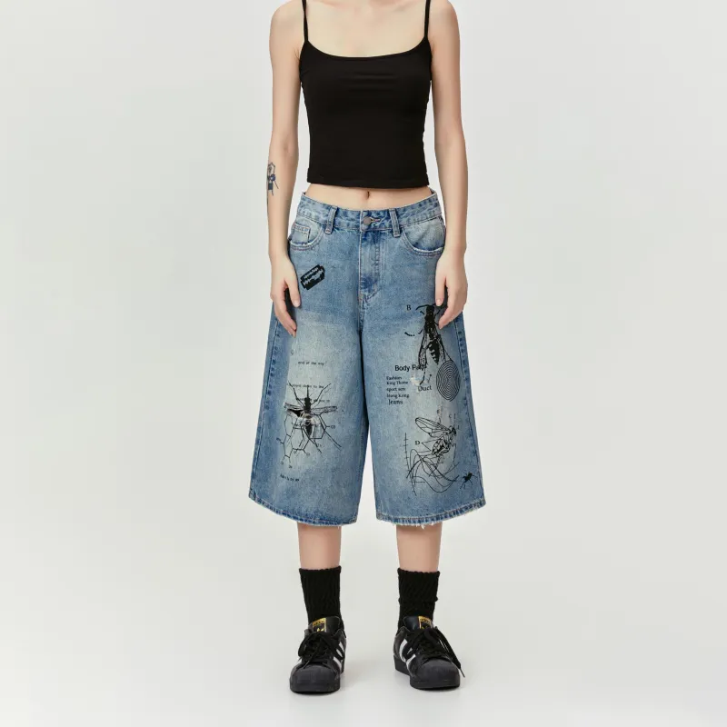 MADE EXTREME Denim Shorts Unisex Blue-2