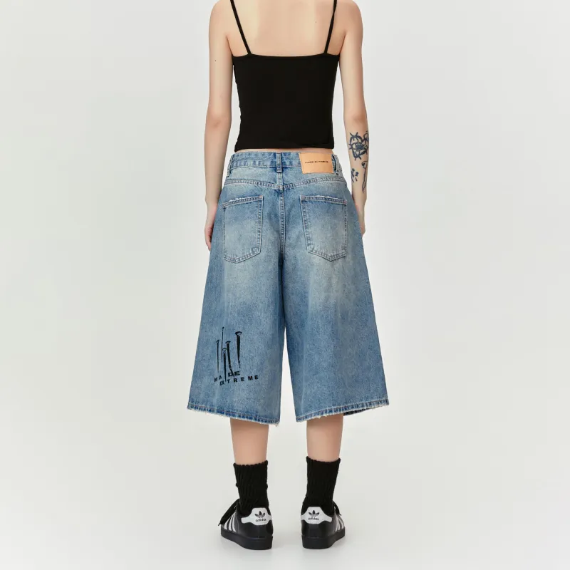 MADE EXTREME Denim Shorts Unisex Blue-5