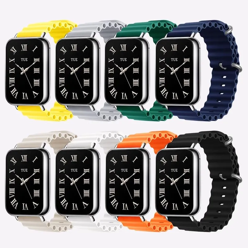 MUZHITIANKONG Xiaomi Red Beige Compatibility Watch Band 21CM Silicone Material-3