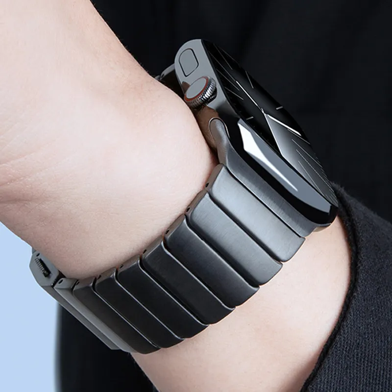MUZHITIANKONG Apple Compatibility Watch Band Stainless Steel Material-2