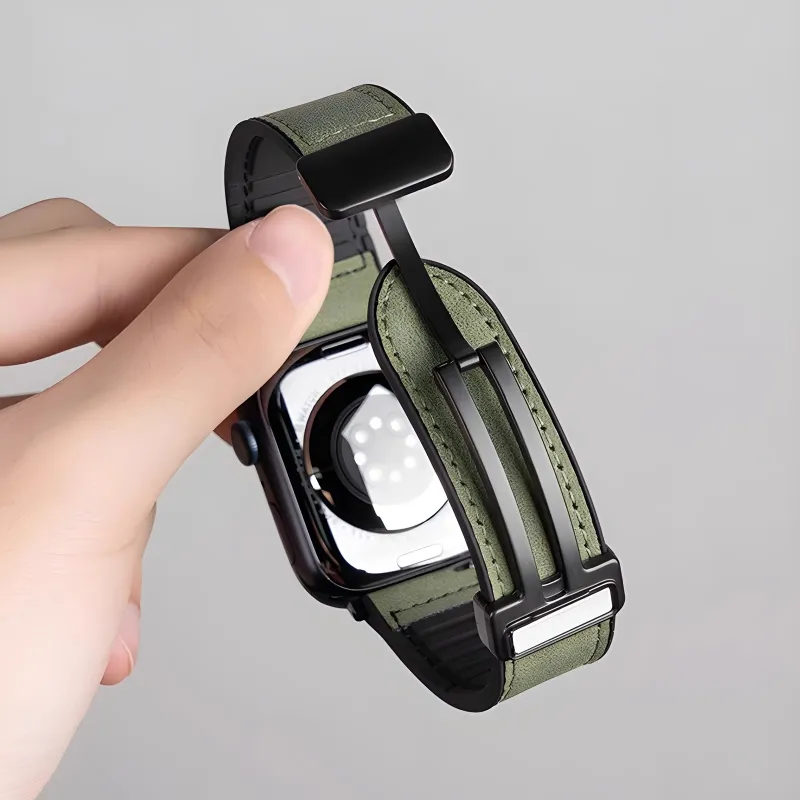 MUZHITIANKONG Apple Compatibility Watch Band 21.5cm Crazy Horse Leather Material-8