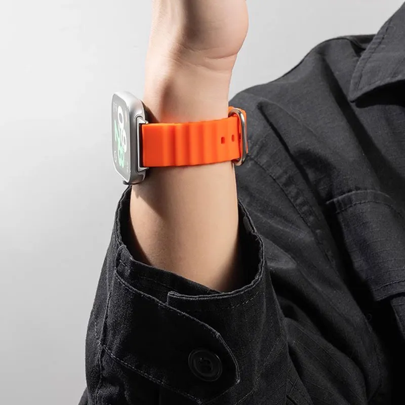 MUZHITIANKONG Xiaomi Red Beige Compatibility Watch Band Silicone Material-11