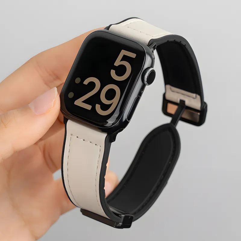 MUZHITIANKONG Apple Compatibility Watch Band 21.5cm Crazy Horse Leather Material-6