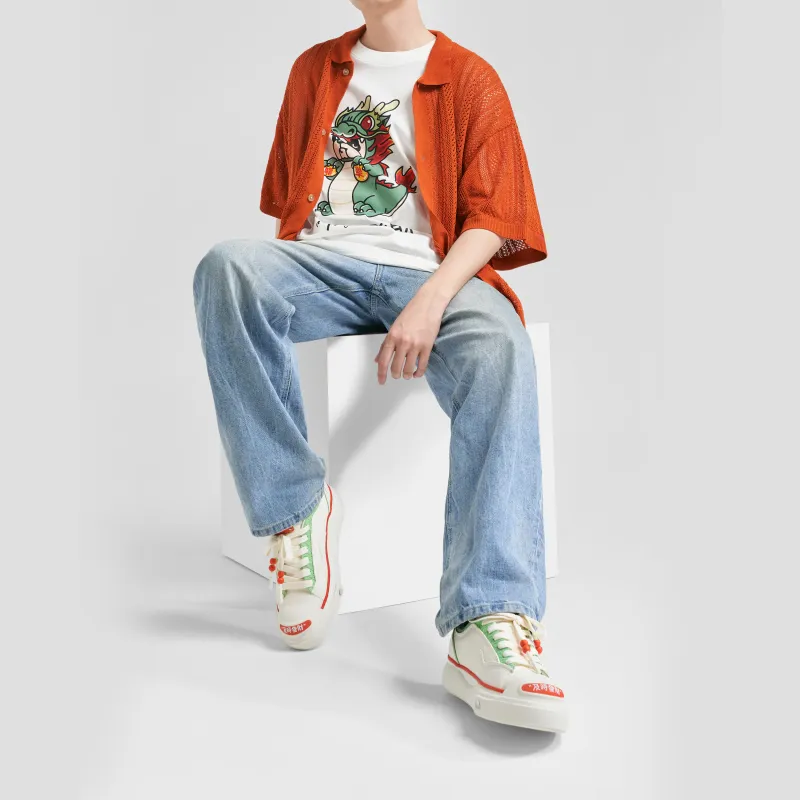 UNNAMED FORCES Canvas Shoes Unisex Low Top White/Green-7