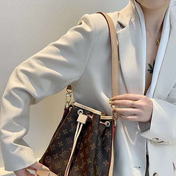 Ingenuity Handmade Cow Leather Bag Straps Women's Brown-5
