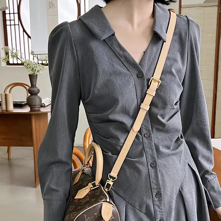 Ingenuity Handmade Cow Leather Bag Strap Women's Beige-15