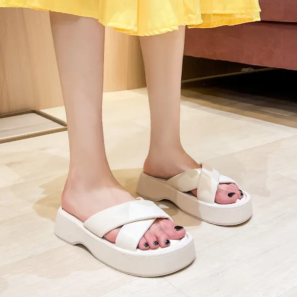 OMS Slide Slippers Women's Black/White-16