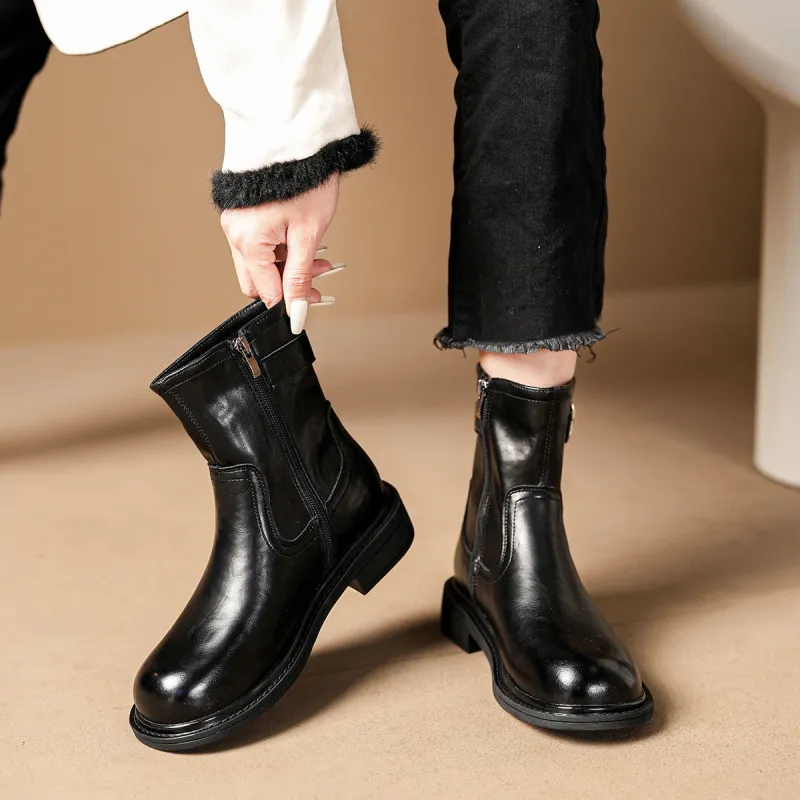 OMS Ankle Boots Women's Black/Brown-4