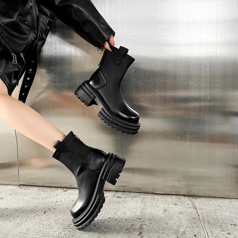 OMS Ankle Boots Women's Black/Brown-2