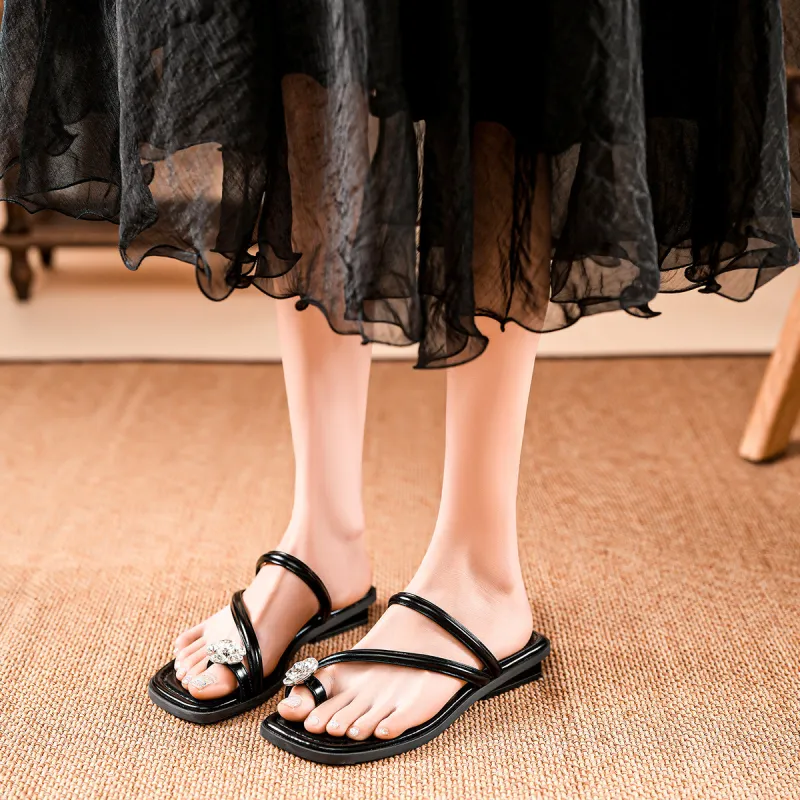 OMS Slide Slippers Women's Black/Beige-1