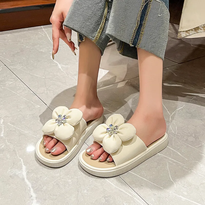 OMS Slide Slippers Women's Beige-1