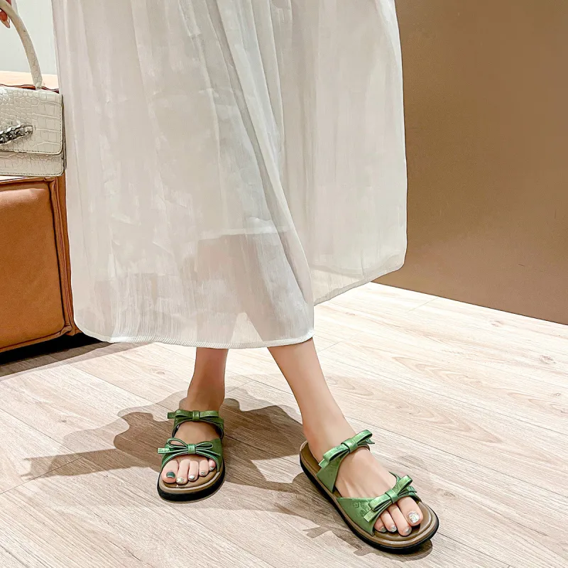 OMS Slide Slippers Women's Black/Beige/Green-13