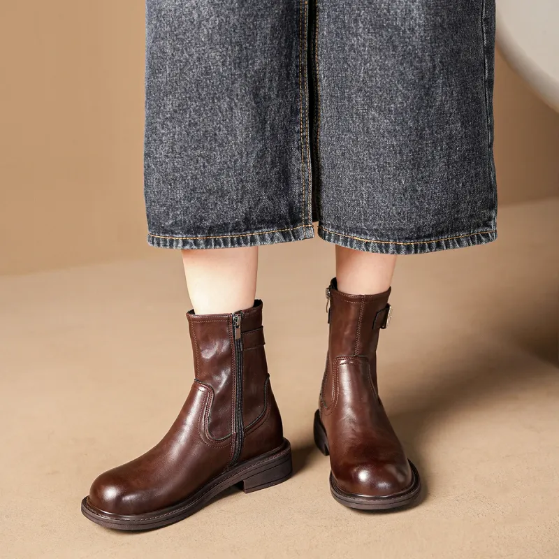 OMS Ankle Boots Women's Black/Brown-7