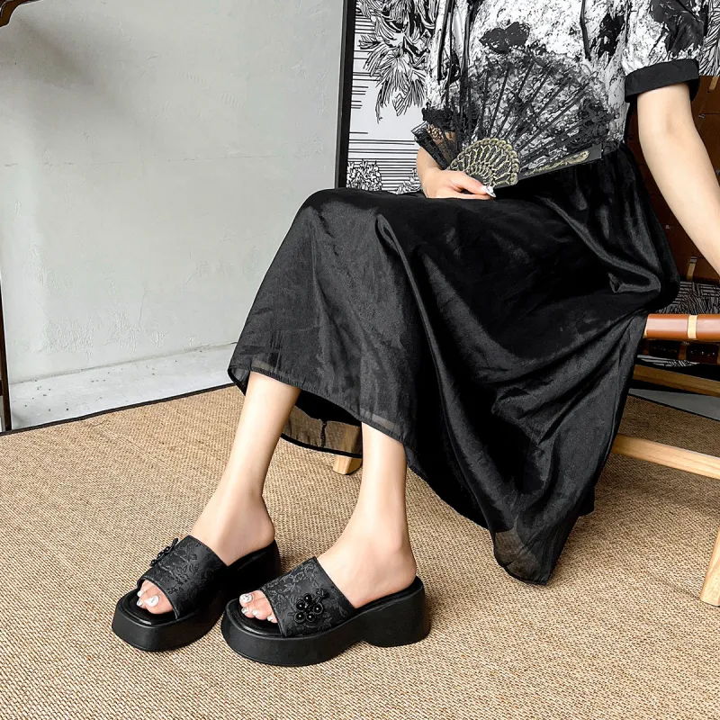 OMS Slide Slippers Women's Black/Beige-2
