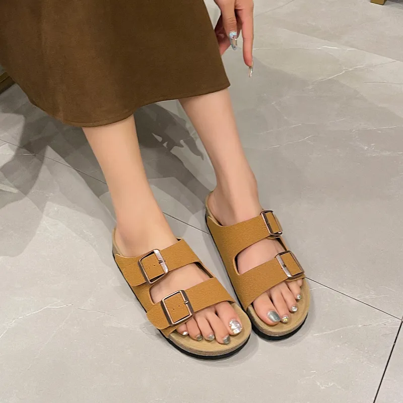 OMS Slide Slippers Women's Brown/Cameo Brown-5