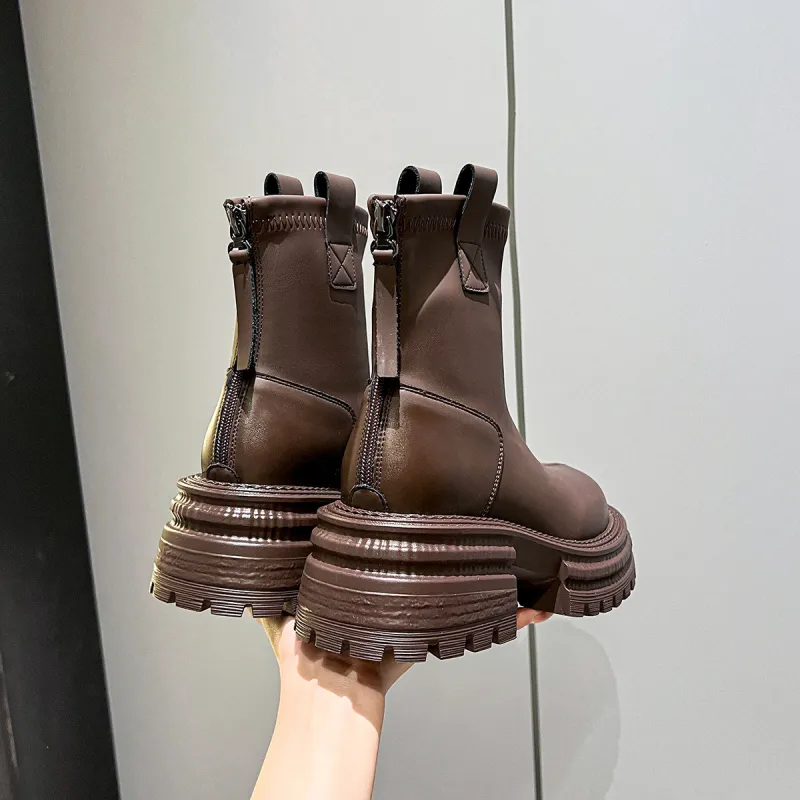 OMS Ankle Boots Women's Black/Brown-9
