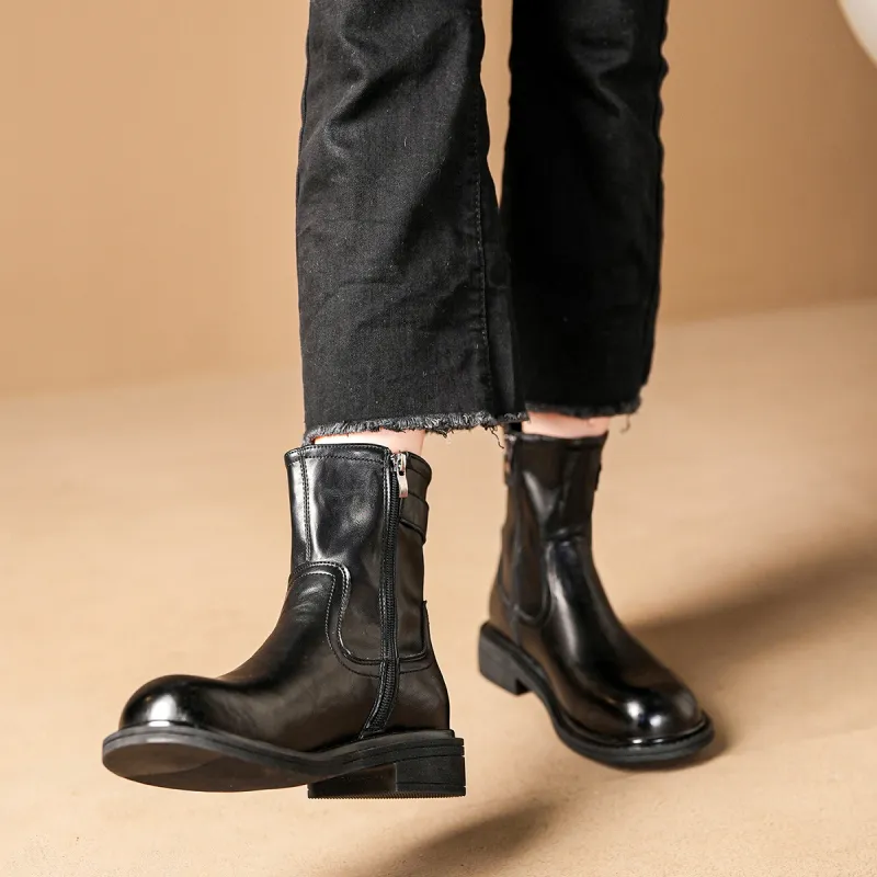 OMS Ankle Boots Women's Black/Brown-2