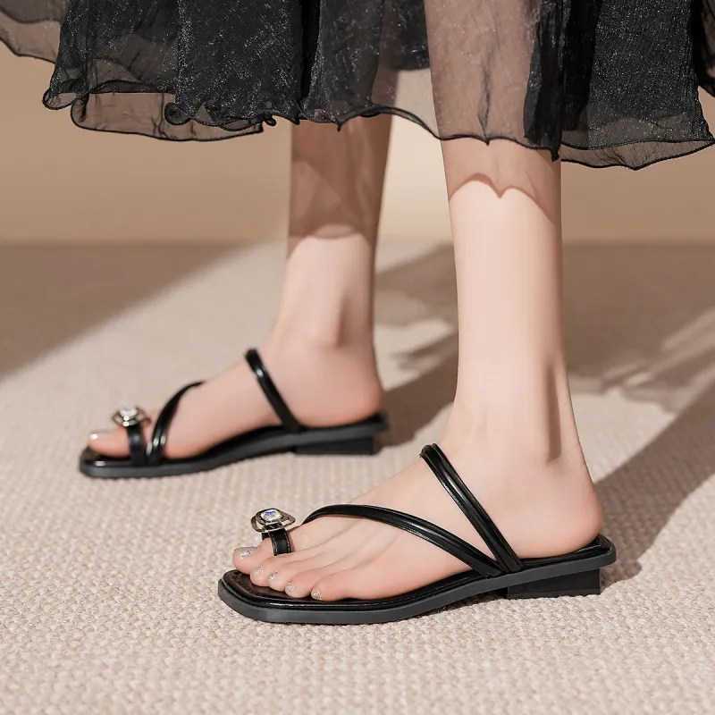OMS Slide Slippers Women's Black/Beige-1