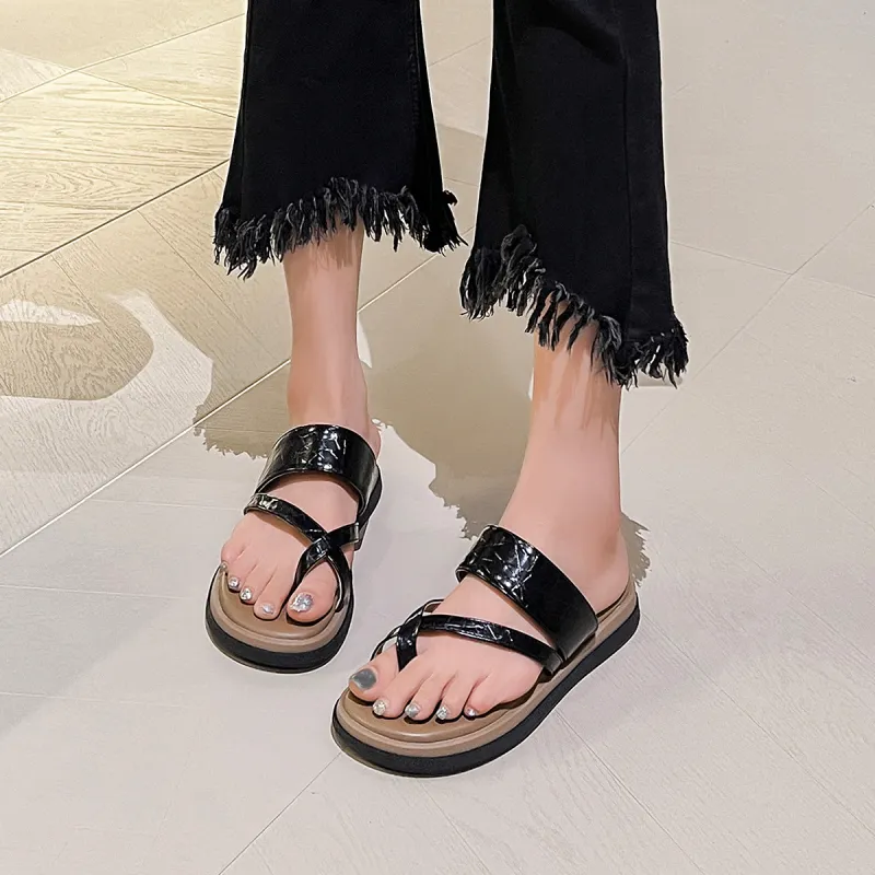 OMS Slide Slippers Women's Black/Silver-4