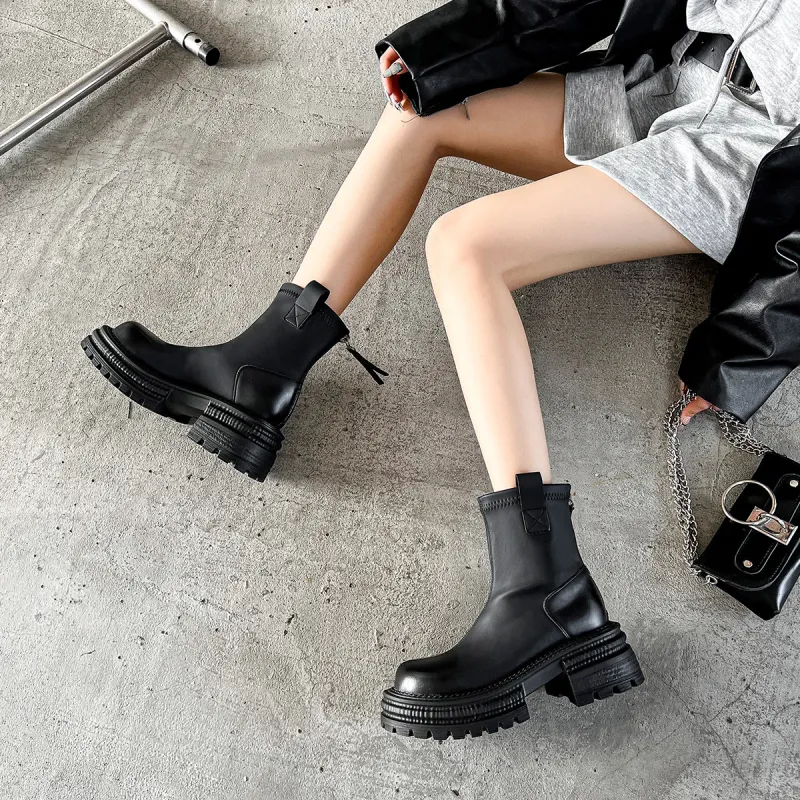 OMS Ankle Boots Women's Black/Brown-3