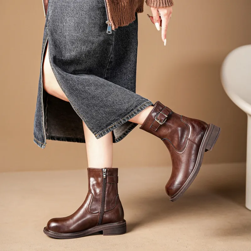 OMS Ankle Boots Women's Black/Brown-9