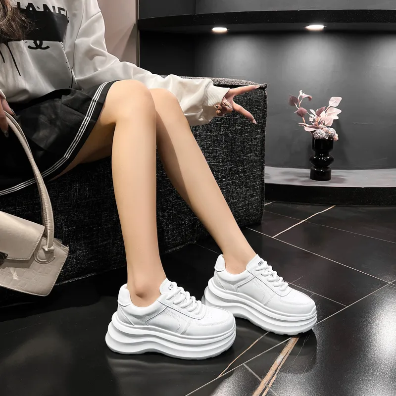 OMS Stylish Skateboarding Shoes 6cm Women's White-4