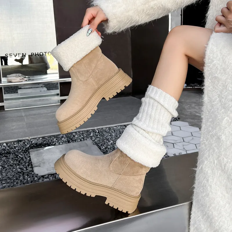 OMS Short Mid-Calf Snow Boots Women's-8