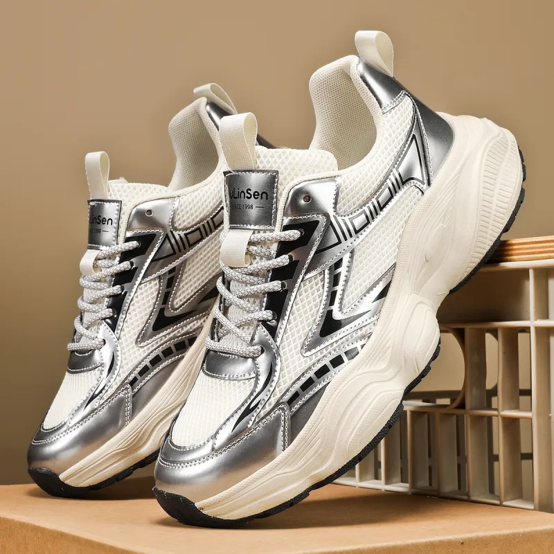 Mulinsen Lightweight Wear resistant And Non slip Low Top Chunky Sneakers Men's-5