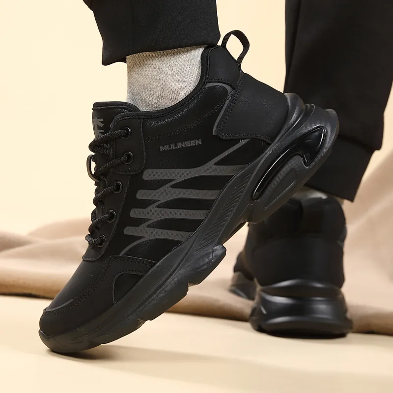 Mulinsen Warm Low Top Chunky Sneakers Men's Black Gray Color-3