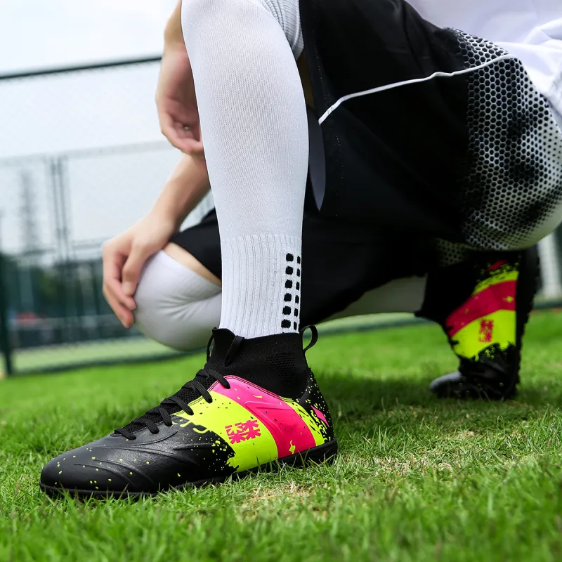 Mulinsen FG Rubber Long Studs Artificial Ground Anti-Slip Wear-Resistant Soccer Shoes Men's-2