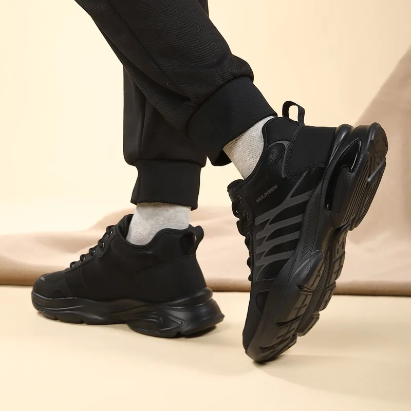 Mulinsen Warm Low Top Chunky Sneakers Men's Black Gray Color-5