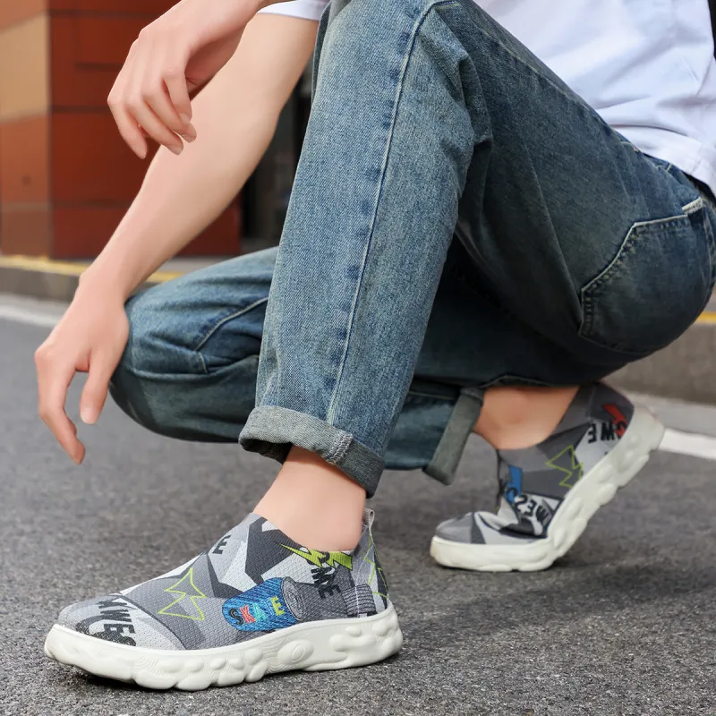 Mulinsen Breathable Quick Dry Low Top Casual Shoes Men's Gray-3