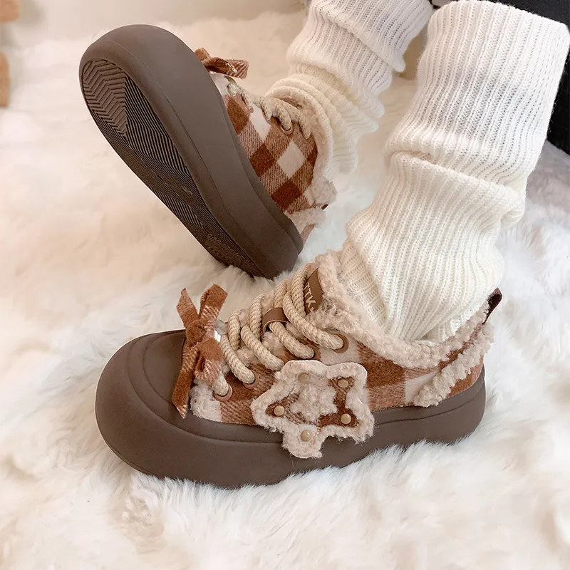 TTKJ Anti Slip And Wear Resistant Height Increasing Low Top Casual Shoes Women's Mocha-5