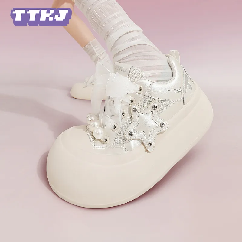 TTKJ Skateboard Shoes Women's Pearl White-1