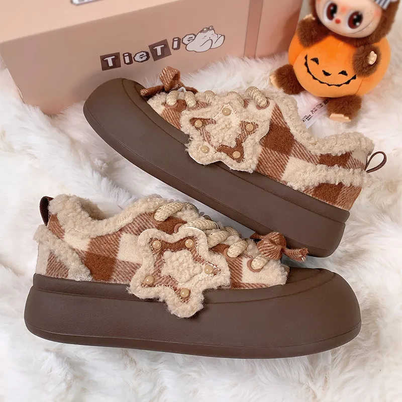 TTKJ Anti Slip And Wear Resistant Height Increasing Low Top Casual Shoes Women's Mocha-7