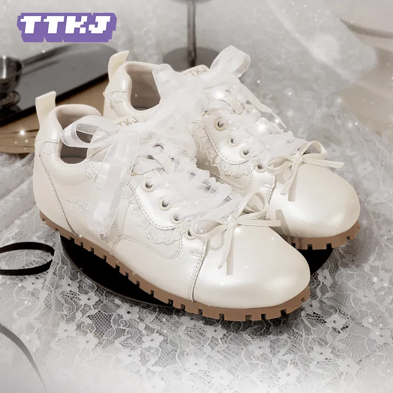 TTKJ Non-slip Lightweight Low-Top Casual Shoes Women's Pearl White-7