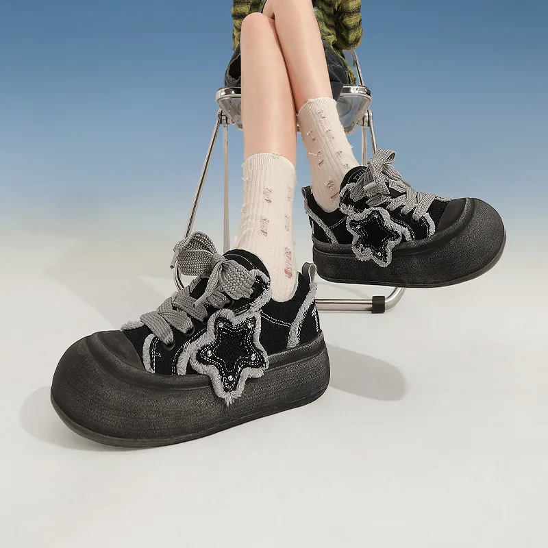 TTKJ Cushioning Coverage Height Increasing Wear Resistant Low Top Casual Shoes Women's Meteorite Gray-4