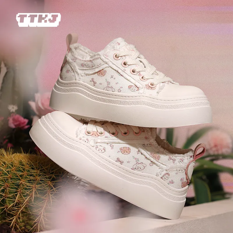 TTKJ Low Top Skateboard Shoes Women's Cream White-7