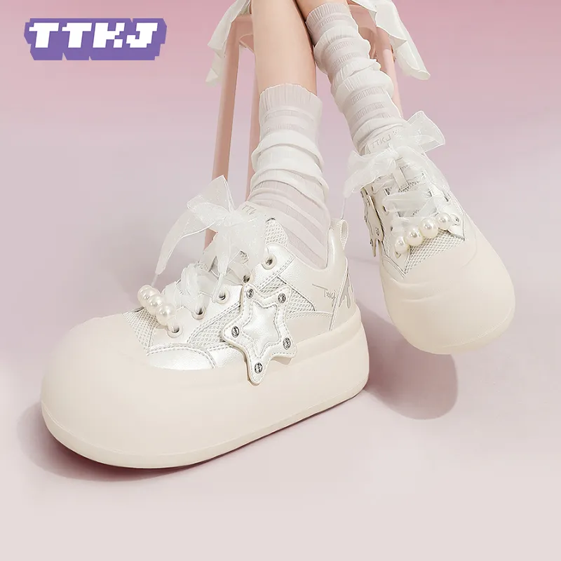 TTKJ Skateboard Shoes Women's Pearl White-6