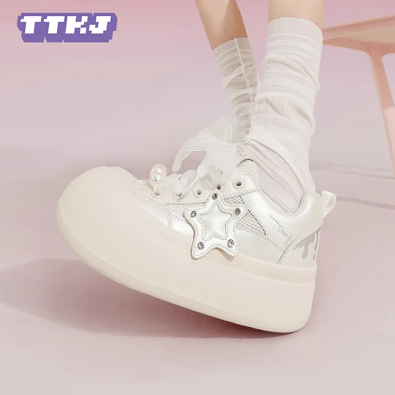 TTKJ Skateboard Shoes Women's Pearl White-5