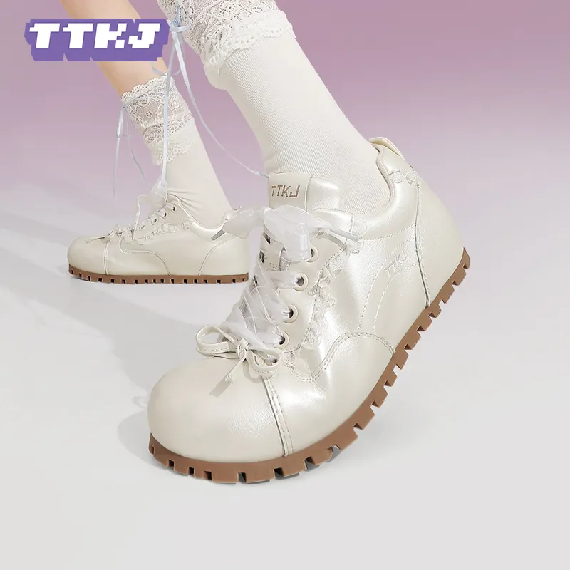 TTKJ Non-slip Lightweight Low-Top Casual Shoes Women's Pearl White-1